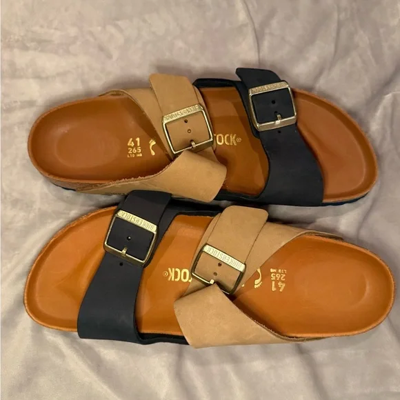 Birkenstock Women's Arizona Split HEX Sandals, Midnight
Blue, Tan, - Picture 15 of 15